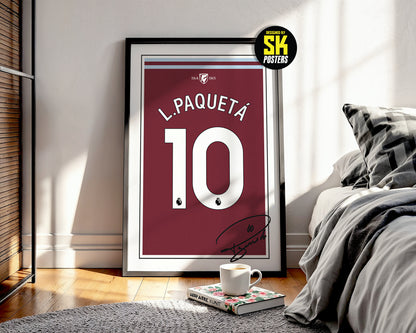 Lucas Paqueta 24/25 West Ham United Home Shirt Poster