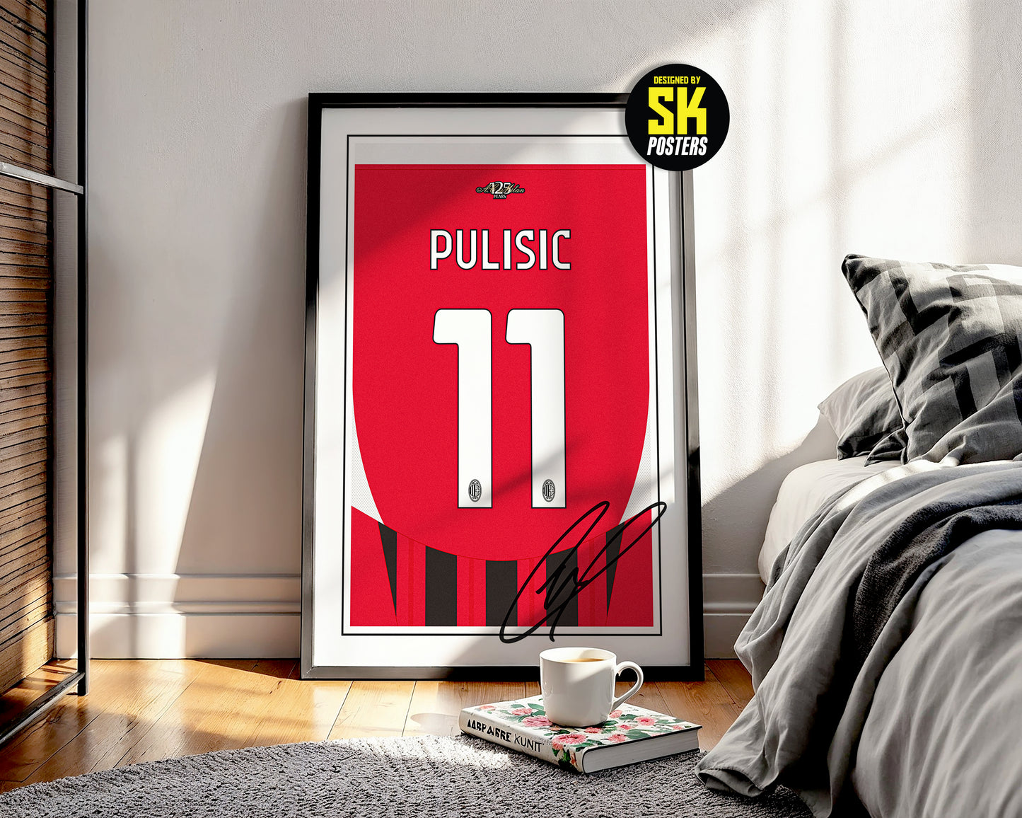 Christian Pulisic 24/25 AC Milan Home Shirt Poster