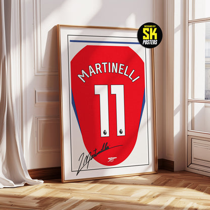 Gabriel Martinelli 24/25 Arsenal Home Shirt Poster