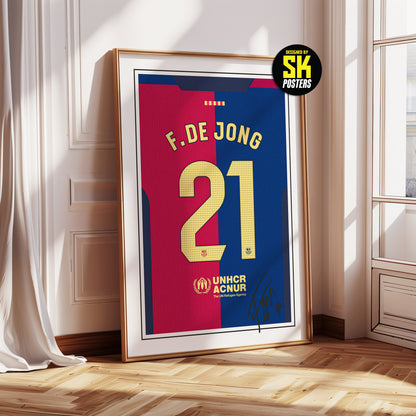 Frenkie de Jong 24/25 Barcelona Home Shirt Poster