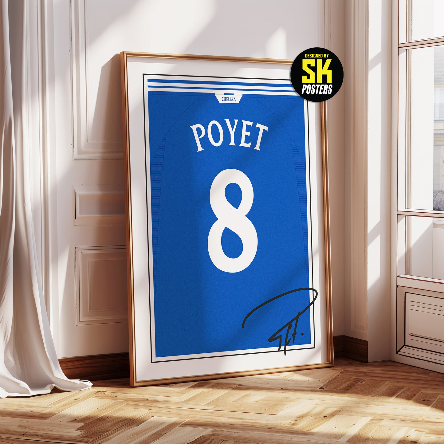 Gus Poyet 99/02 Chelsea Classic Home Shirt Poster