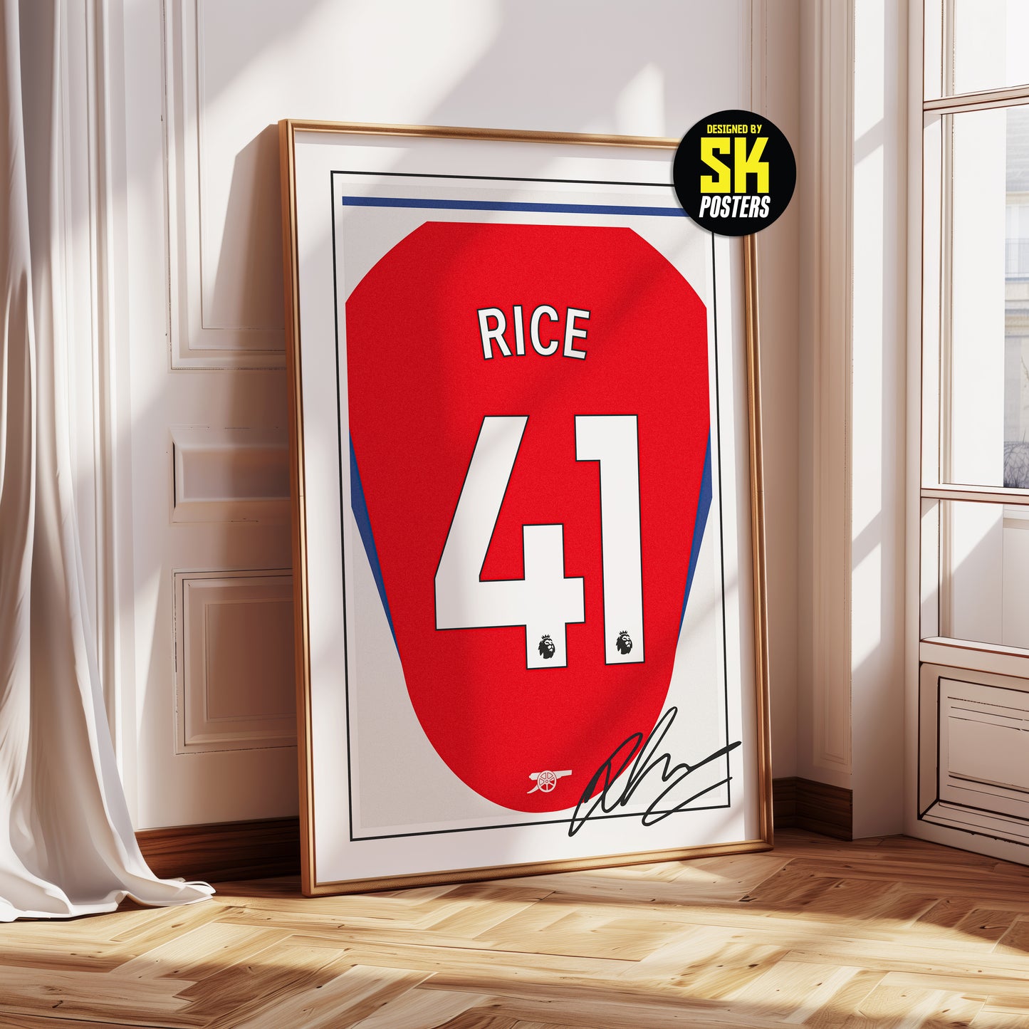 Declan Rice 24/25 Arsenal Home Shirt Poster