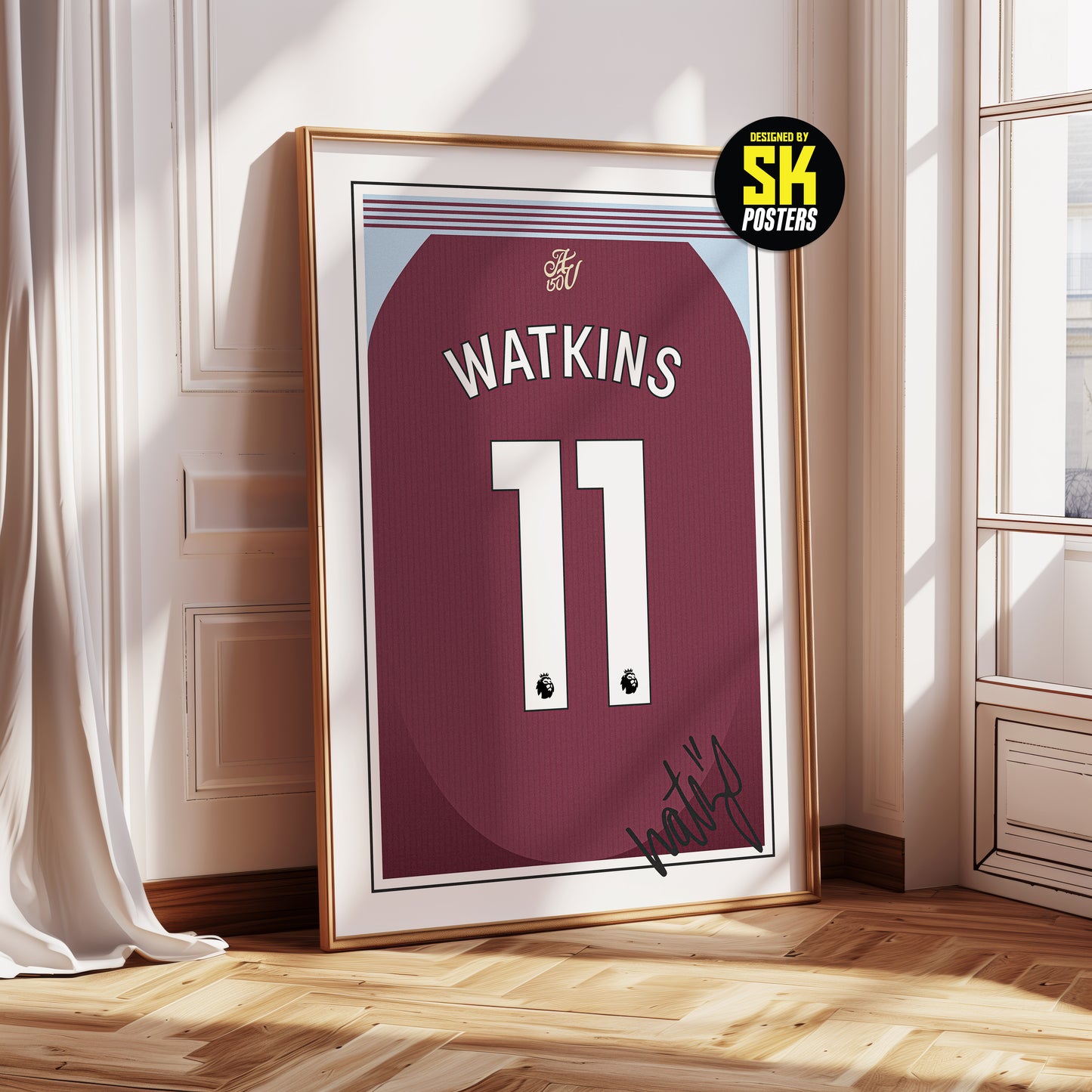 Ollie Watkins 24/25 Aston Villa Home Shirt Poster