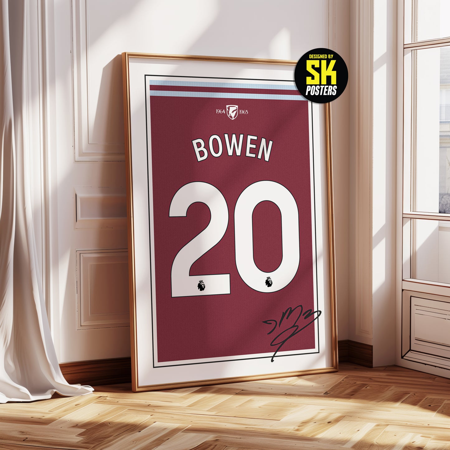 Jarrod Bowen 24/25 West Ham United Home Shirt Poster