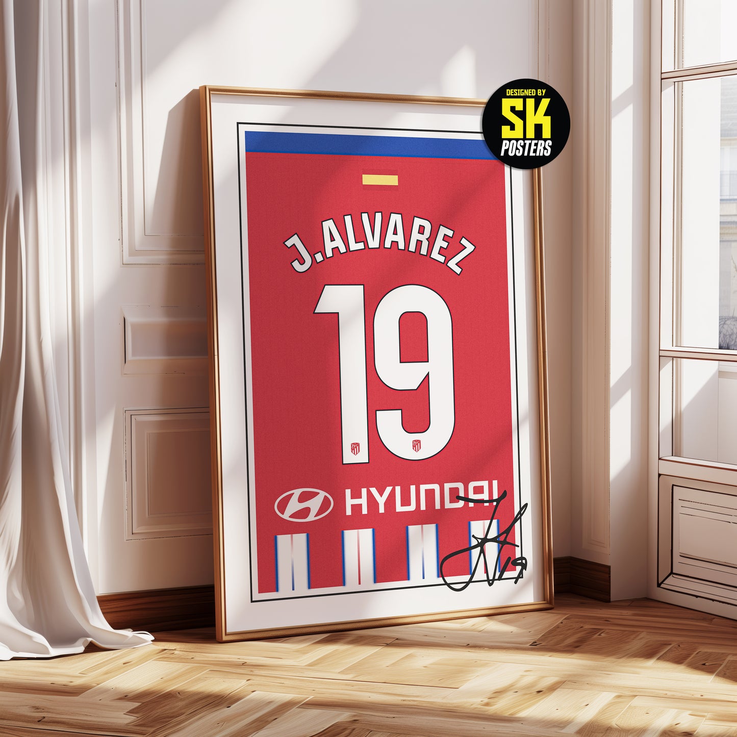 Julian Alvarez 24/25 Athletico Madrid Home Shirt Poster