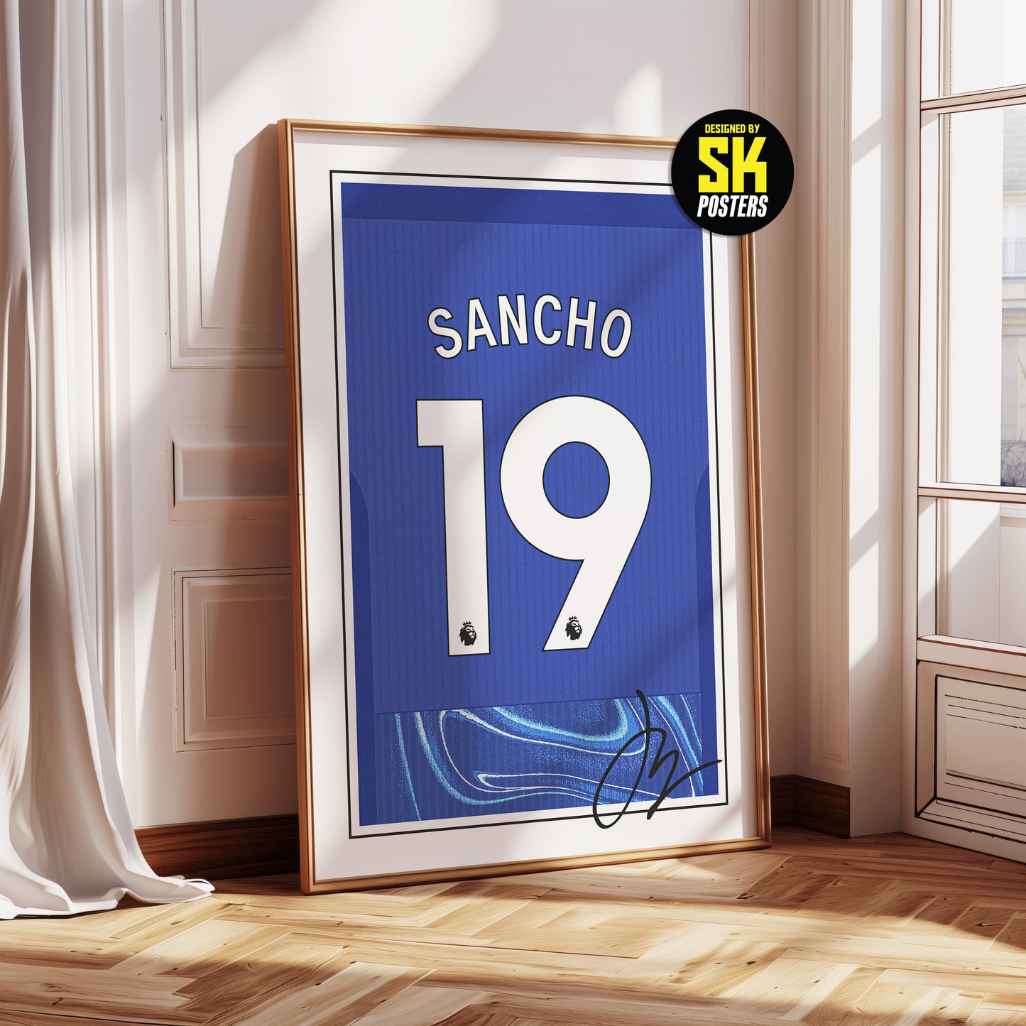 Jadon Sancho 24/25 Chelsea Home Shirt Poster