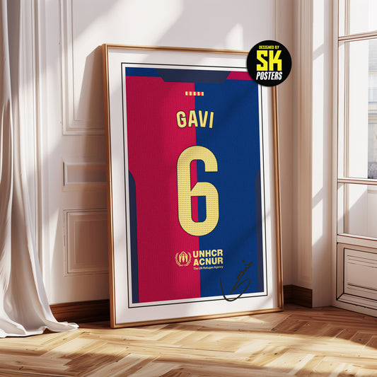 Gavi 24/25 Barcelona Home Shirt Poster