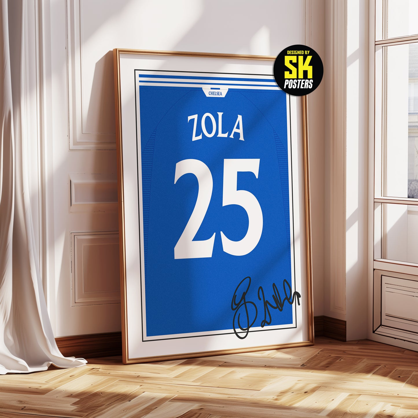 Gianfranco Zola 99/02 Chelsea Classic Home Shirt Poster