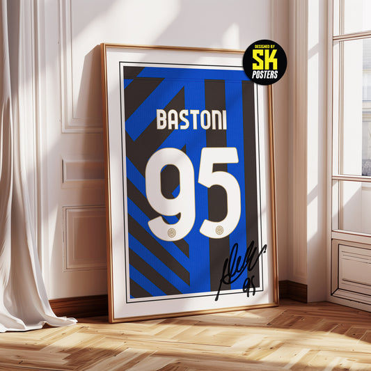 Alessandro Bastoni 24/25 Inter Milan Home Shirt Poster