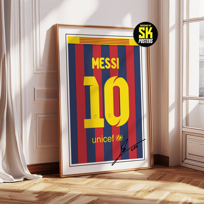 Lionel Messi 13/14 Barcelona Classic Home Shirt Poster