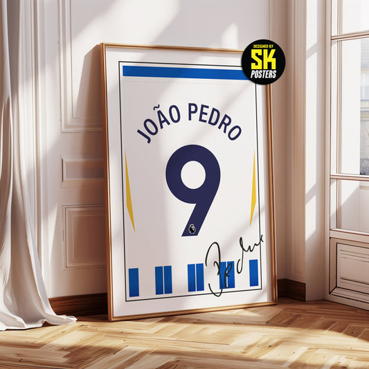 Joao Pedro 24/25 Brighton Home Shirt Poster