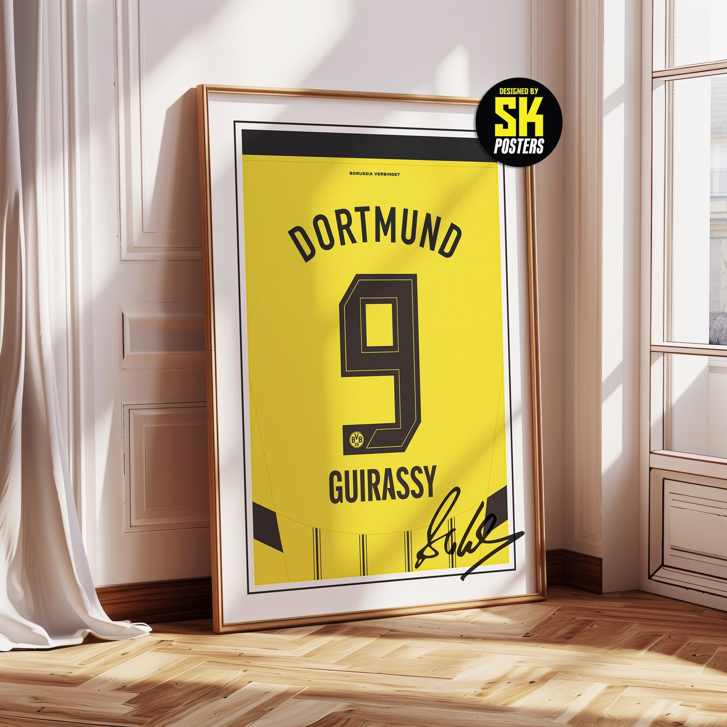 Serhou Guirassy 24/25 Dortmund Home Shirt Poster