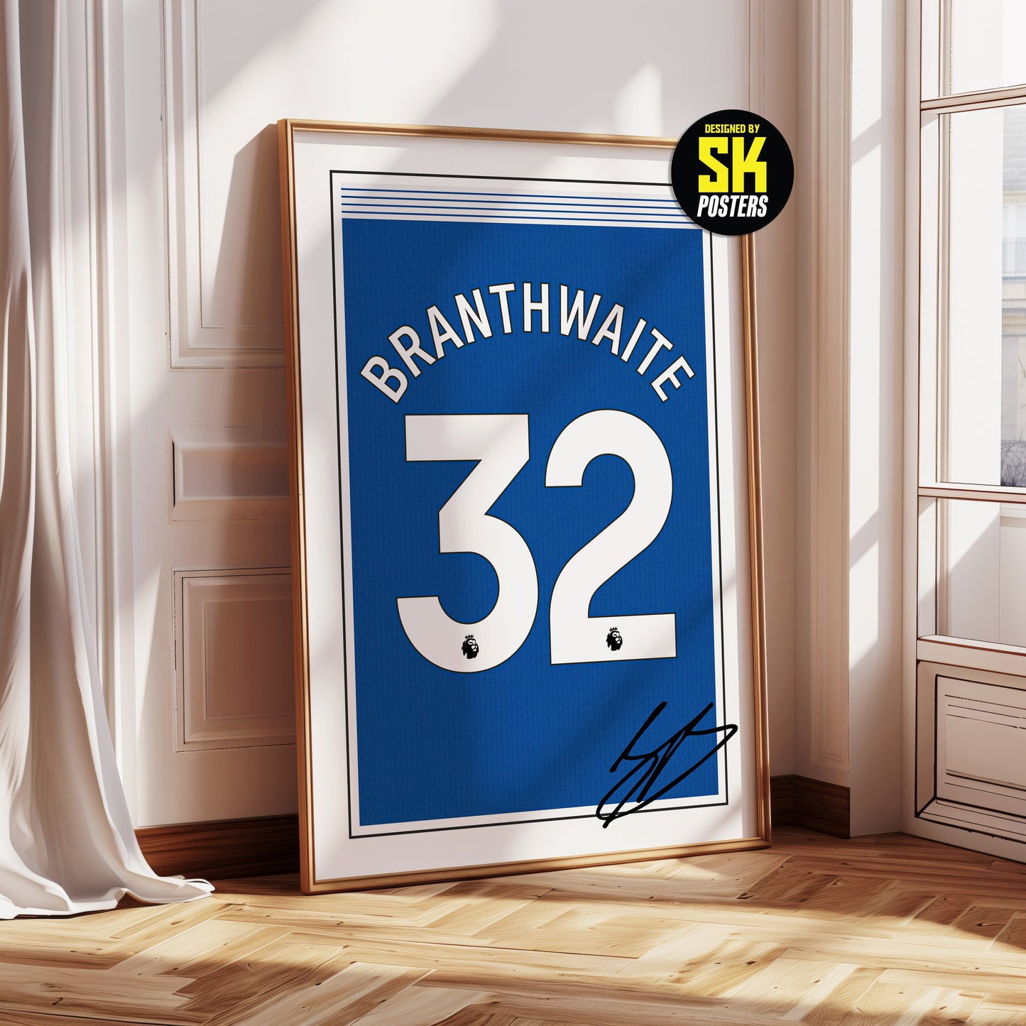 Jarrad Branthwaite 24/25 Everton Home Shirt Poster