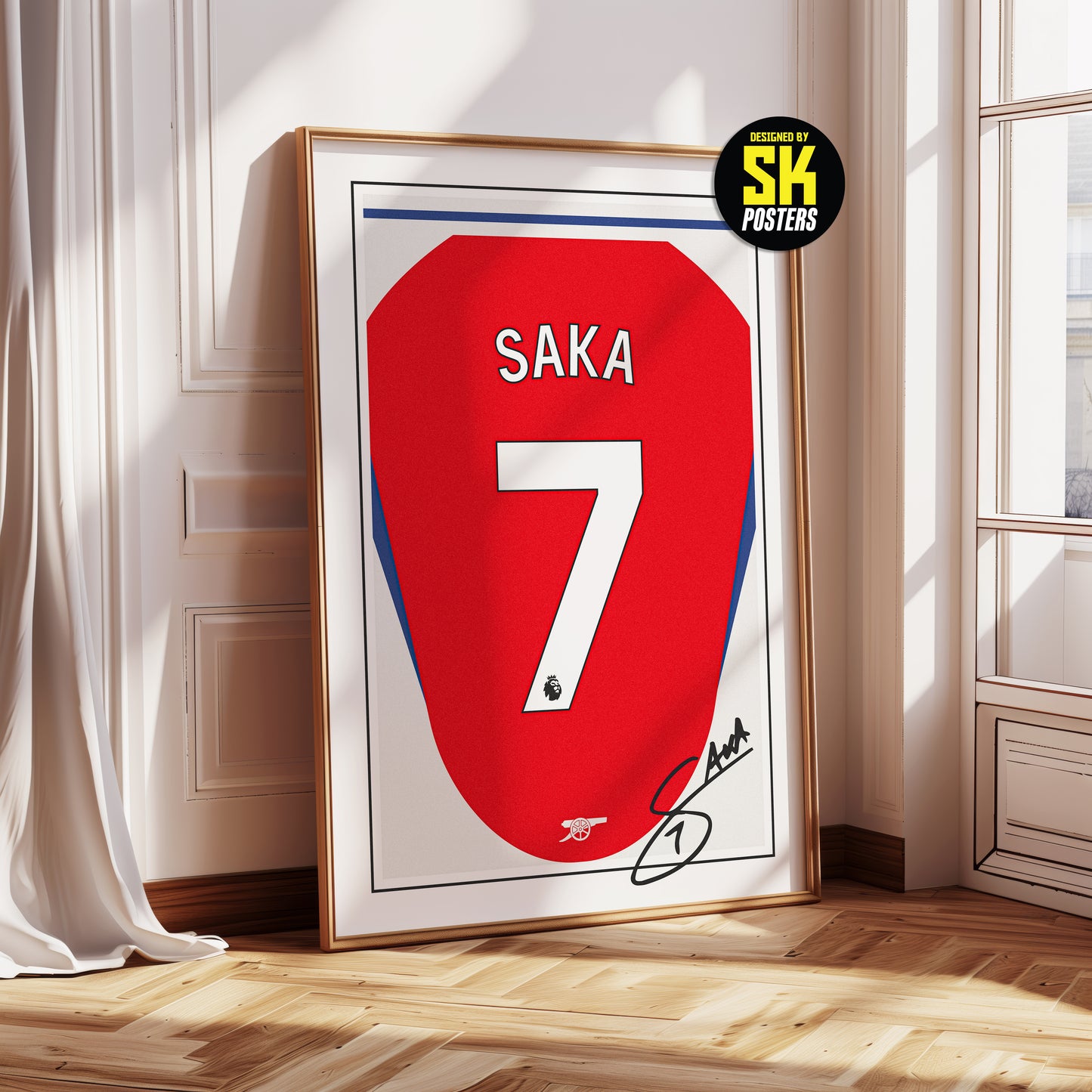 Bukayo Saka 24/25 Arsenal Home Shirt Poster