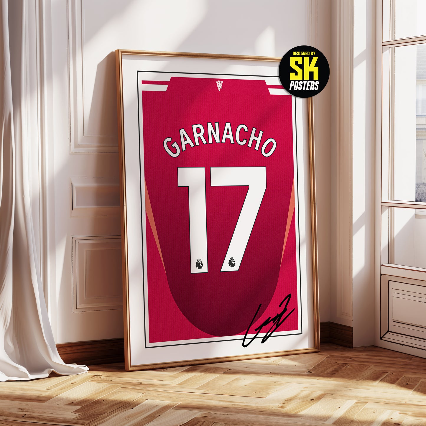 Alejandro Garnacho 24/25 Man Utd Home Shirt Poster