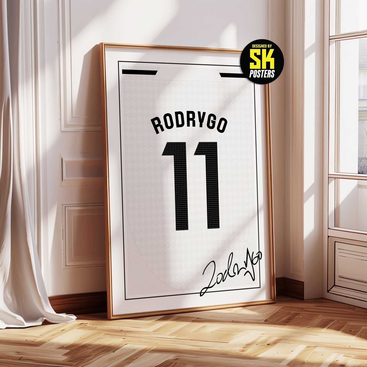 Rodrygo 24/25 Real Madrid Home Shirt Poster