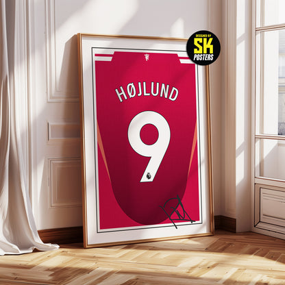 Rasmus Hojlund 24/25 Man Utd Home Shirt Poster