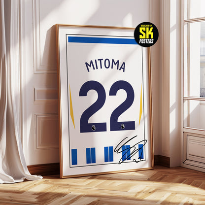 Kaoru Mitoma 24/25 Brighton Home Shirt Poster