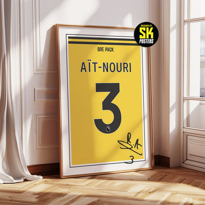 Rayan Aït-Nouri 24/25 Wolves Home Shirt Poster