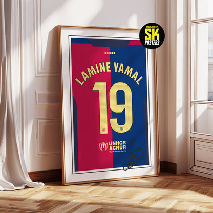 Lamine Yamal 24/25 Barcelona Home Shirt Poster