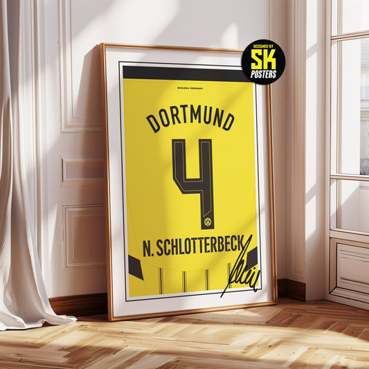 Nico Schlotterbeck 24/25 Dortmund Home Shirt Poster