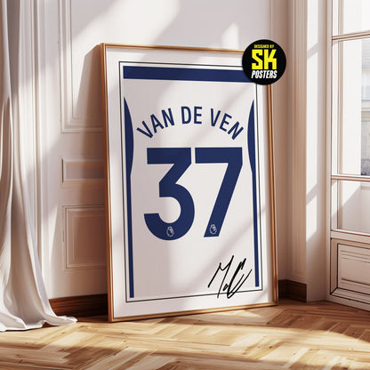 Micky van de Ven 24/25 Spurs Home Shirt Poster