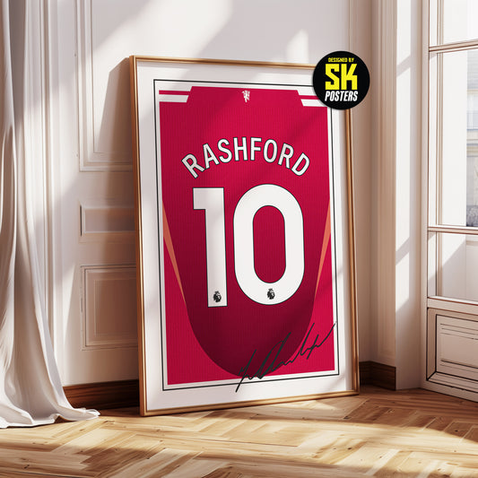 Marcus Rashford 24/25 Man Utd Home Shirt Poster