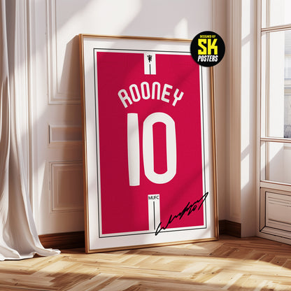 Wayne Rooney 07/08 Man Utd Classic Home Shirt Poster