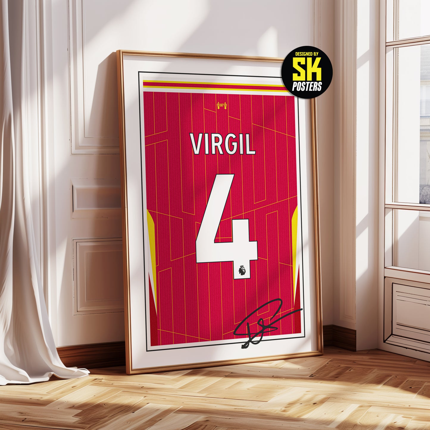 Virgil van Dijk 24/25 Liverpool Home Shirt Poster