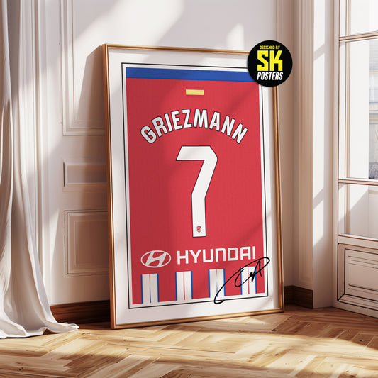 Antoine Griezmann 24/25 Athletico Madrid Home Shirt Poster