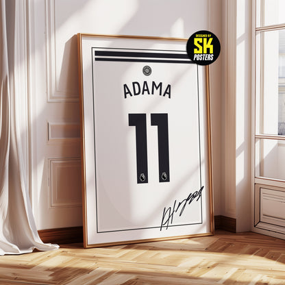 Adama Traore 24/25 Fulham Home Shirt Poster