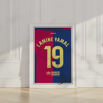 Lamine Yamal 24/25 Barcelona Home Shirt Poster