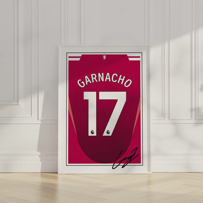 Alejandro Garnacho 24/25 Man Utd Home Shirt Poster