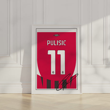 Christian Pulisic 24/25 AC Milan Home Shirt Poster