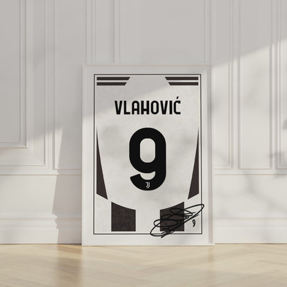 Dusan Vlahovic 24/25 Juventus Home Shirt Poster