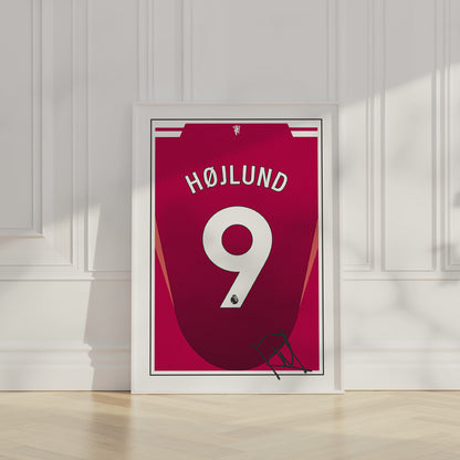 Rasmus Hojlund 24/25 Man Utd Home Shirt Poster