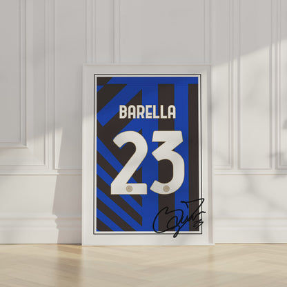 Nicolo Barella 24/25 Inter Milan Home Shirt Poster