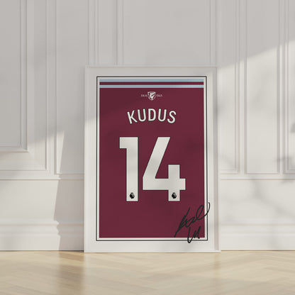 Mohammed Kudus 24/25 West Ham United Home Shirt Poster