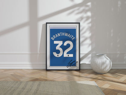 Jarrad Branthwaite 24/25 Everton Home Shirt Poster