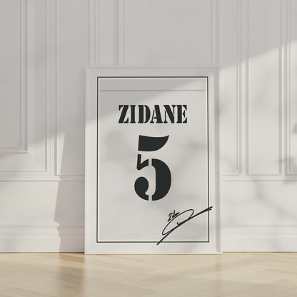 Zinedine Zidane 01/02 Real Madrid Classic Home Shirt Poster