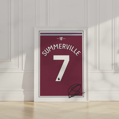 Crysencio Summerville 24/25 West Ham United Home Shirt Poster