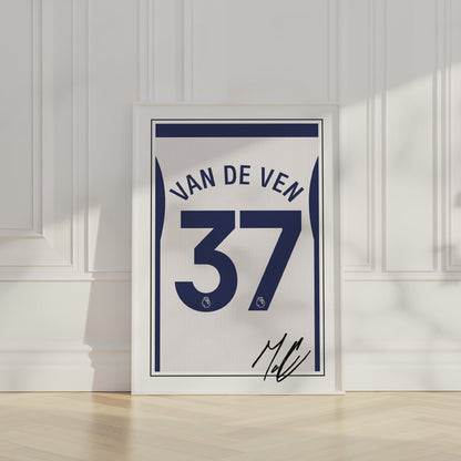 Micky van de Ven 24/25 Spurs Home Shirt Poster