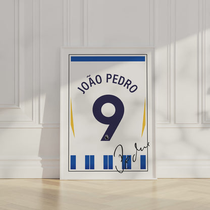 Joao Pedro 24/25 Brighton Home Shirt Poster