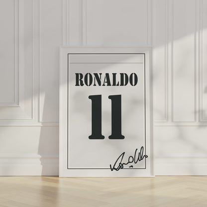 Ronaldo Nazário 01/02 Real Madrid Classic Home Shirt Poster