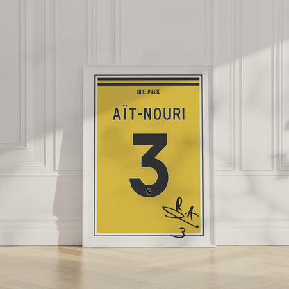 Rayan Aït-Nouri 24/25 Wolves Home Shirt Poster