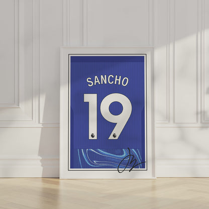 Jadon Sancho 24/25 Chelsea Home Shirt Poster