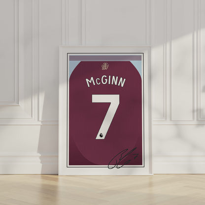 John McGinn 24/25 Aston Villa Home Shirt Poster