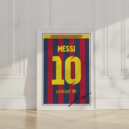 Lionel Messi 13/14 Barcelona Classic Home Shirt Poster