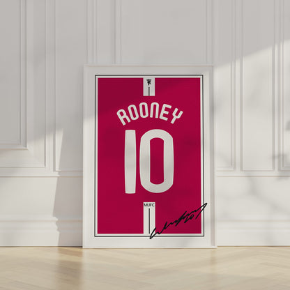 Wayne Rooney 07/08 Man Utd Classic Home Shirt Poster