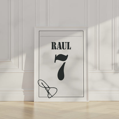 Raul 01/02 Real Madrid Classic Home Shirt Poster